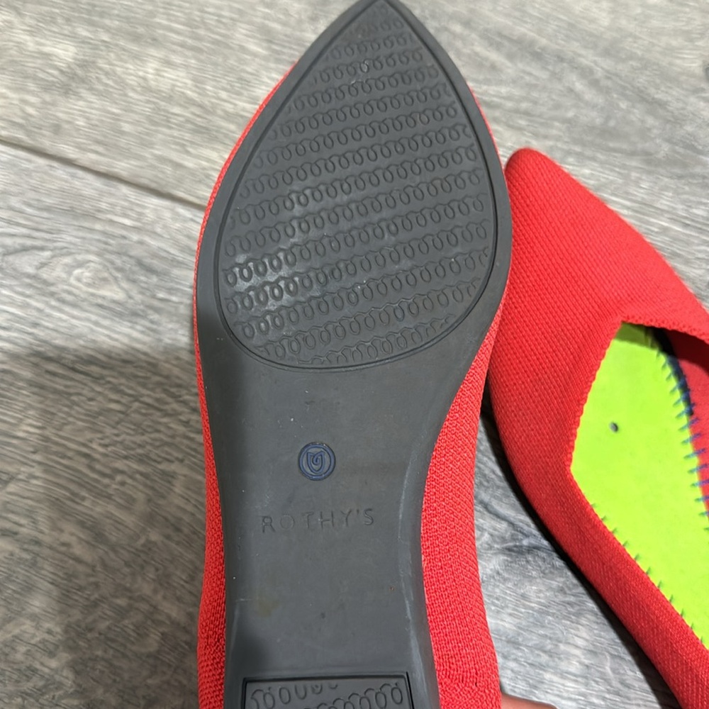 • Rothy’s • Women’s The Point Flats Washable Flame Red 
- Size 10 - Picture 5 of 5